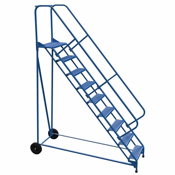 Vestil 120 H Steel Roll A Fold Ladder, 50 deg., Perf, 9 Step, 9 Steps LAD-RAF-9-24-P-EZ